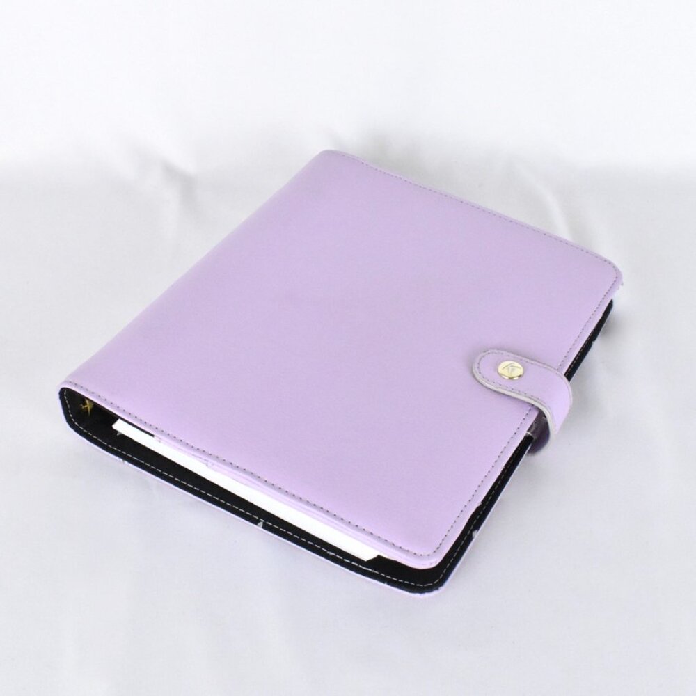 Kikki K Large Lilac Lavender Purple Leather Personal Planner Binder